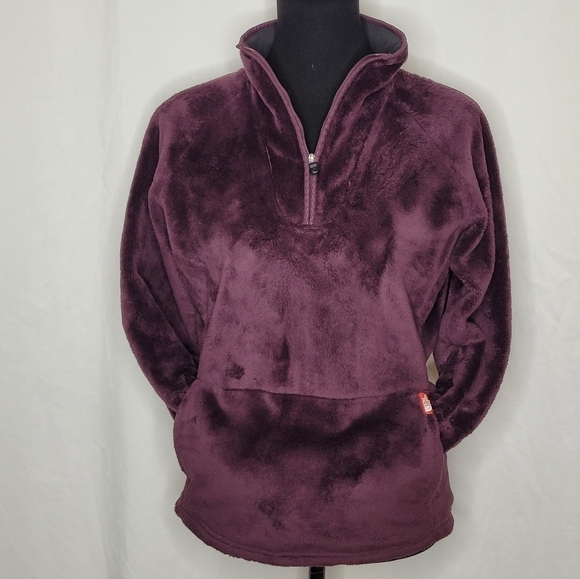 The North Face Women's Standard Fit Deep Plum 1/4 Zip Fleece Pullover - Size M - Picture 6 of 12